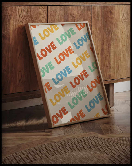 Love Pattern Retro Poster