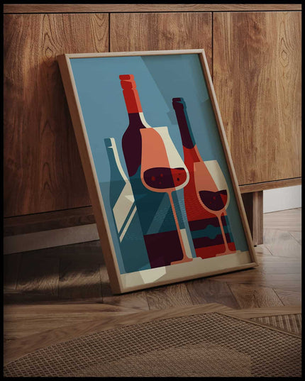 Wine Bottles Illustration Poster