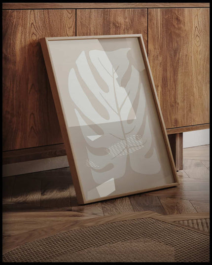 Monstera Beige Illustration Poster