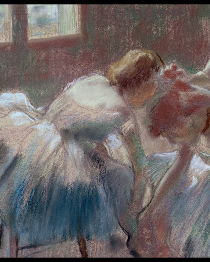 Three Dancers Preparing for Class