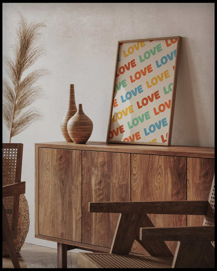 Love Pattern Retro Poster