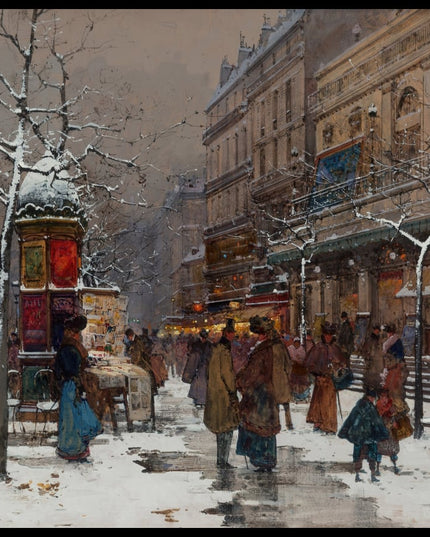 Paris, boulevard en hiver