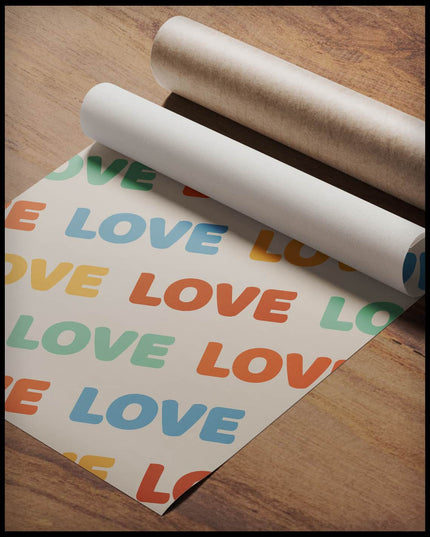 Love Pattern Retro Poster